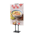 double Black metal KT Board Hanging Retractable adjustable poster Stand for outdoor advertising display frame